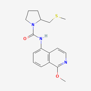 molecular formula C17H21N3O2S B7274186 N-(1-methoxyisoquinolin-5-yl)-2-(methylsulfanylmethyl)pyrrolidine-1-carboxamide 