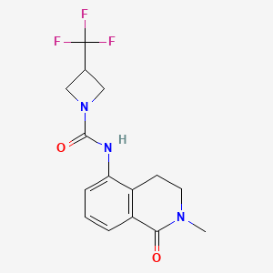 molecular formula C15H16F3N3O2 B7274187 N-(2-methyl-1-oxo-3,4-dihydroisoquinolin-5-yl)-3-(trifluoromethyl)azetidine-1-carboxamide 