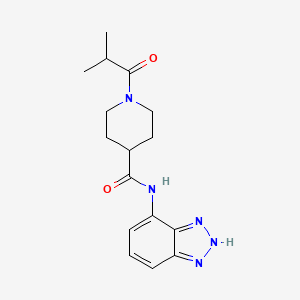 molecular formula C16H21N5O2 B7274193 N-(2H-benzotriazol-4-yl)-1-(2-methylpropanoyl)piperidine-4-carboxamide 