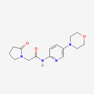 molecular formula C15H20N4O3 B7274297 N-(5-morpholin-4-ylpyridin-2-yl)-2-(2-oxopyrrolidin-1-yl)acetamide 