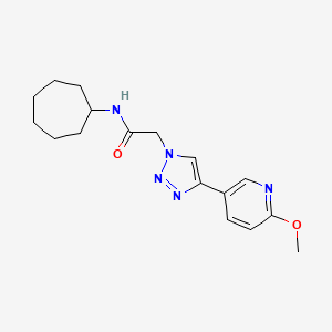 molecular formula C17H23N5O2 B7274332 N-cycloheptyl-2-[4-(6-methoxypyridin-3-yl)triazol-1-yl]acetamide 