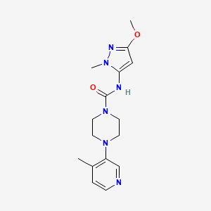 molecular formula C16H22N6O2 B7274382 N-(5-methoxy-2-methylpyrazol-3-yl)-4-(4-methylpyridin-3-yl)piperazine-1-carboxamide 