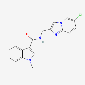molecular formula C18H15ClN4O B7274527 N-[(6-chloroimidazo[1,2-a]pyridin-2-yl)methyl]-1-methylindole-3-carboxamide 
