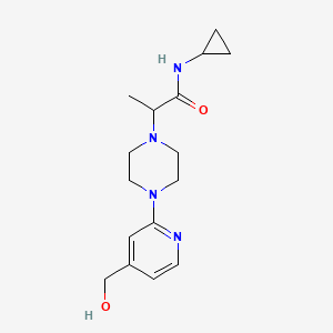 molecular formula C16H24N4O2 B7274553 N-cyclopropyl-2-[4-[4-(hydroxymethyl)pyridin-2-yl]piperazin-1-yl]propanamide 