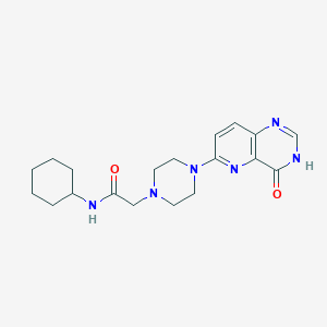 molecular formula C19H26N6O2 B7274635 N-cyclohexyl-2-[4-(4-oxo-3H-pyrido[3,2-d]pyrimidin-6-yl)piperazin-1-yl]acetamide 