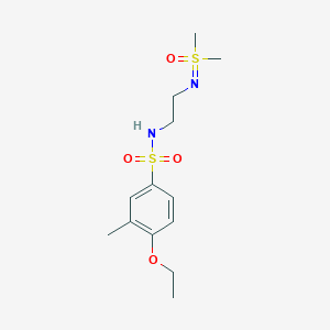 molecular formula C13H22N2O4S2 B7274733 N-[2-[[dimethyl(oxo)-lambda6-sulfanylidene]amino]ethyl]-4-ethoxy-3-methylbenzenesulfonamide 