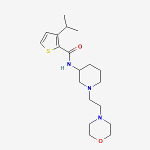 molecular formula C19H31N3O2S B7274786 N-[1-(2-morpholin-4-ylethyl)piperidin-3-yl]-3-propan-2-ylthiophene-2-carboxamide 