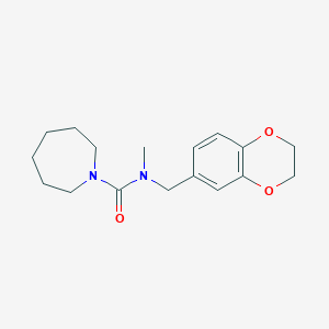 molecular formula C17H24N2O3 B7274805 N-(2,3-dihydro-1,4-benzodioxin-6-ylmethyl)-N-methylazepane-1-carboxamide 