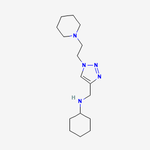 molecular formula C16H29N5 B7274924 N-[[1-(2-piperidin-1-ylethyl)triazol-4-yl]methyl]cyclohexanamine 