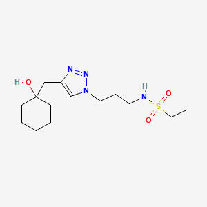 molecular formula C14H26N4O3S B7274938 N-[3-[4-[(1-hydroxycyclohexyl)methyl]triazol-1-yl]propyl]ethanesulfonamide 