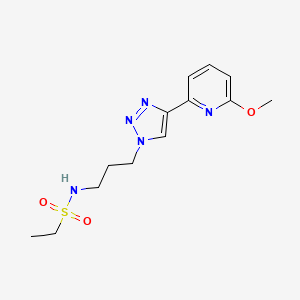 molecular formula C13H19N5O3S B7274943 N-[3-[4-(6-methoxypyridin-2-yl)triazol-1-yl]propyl]ethanesulfonamide 