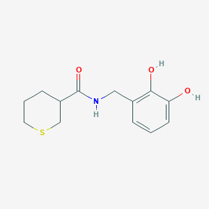 molecular formula C13H17NO3S B7274957 N-[(2,3-dihydroxyphenyl)methyl]thiane-3-carboxamide 