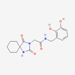 molecular formula C17H21N3O5 B7274967 N-[(2,3-dihydroxyphenyl)methyl]-2-(2,4-dioxo-1,3-diazaspiro[4.5]decan-3-yl)acetamide 