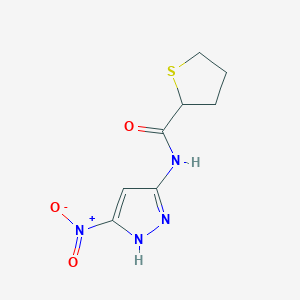 molecular formula C8H10N4O3S B7275006 N-(5-nitro-1H-pyrazol-3-yl)thiolane-2-carboxamide 