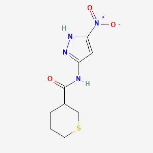 molecular formula C9H12N4O3S B7275017 N-(5-nitro-1H-pyrazol-3-yl)thiane-3-carboxamide 