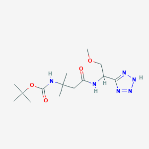 molecular formula C14H26N6O4 B7275033 tert-butyl N-[4-[[2-methoxy-1-(2H-tetrazol-5-yl)ethyl]amino]-2-methyl-4-oxobutan-2-yl]carbamate 