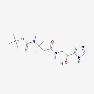 molecular formula C15H26N4O4 B7275074 tert-butyl N-[4-[[2-hydroxy-2-(1H-imidazol-5-yl)ethyl]amino]-2-methyl-4-oxobutan-2-yl]carbamate 