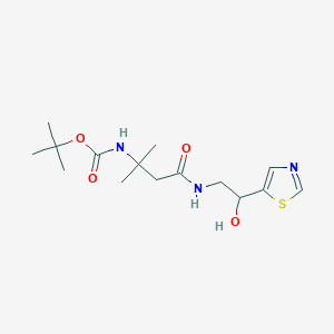 molecular formula C15H25N3O4S B7275088 tert-butyl N-[4-[[2-hydroxy-2-(1,3-thiazol-5-yl)ethyl]amino]-2-methyl-4-oxobutan-2-yl]carbamate 