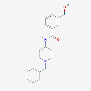 molecular formula C20H28N2O2 B7275102 N-[1-(cyclohexen-1-ylmethyl)piperidin-4-yl]-3-(hydroxymethyl)benzamide 