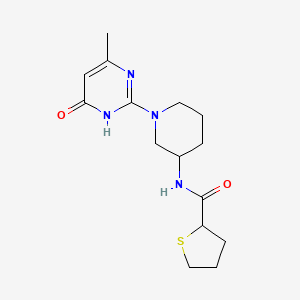 molecular formula C15H22N4O2S B7275115 N-[1-(4-methyl-6-oxo-1H-pyrimidin-2-yl)piperidin-3-yl]thiolane-2-carboxamide 