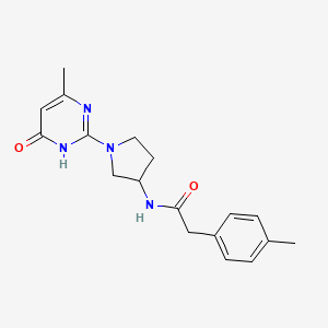 molecular formula C18H22N4O2 B7275154 N-[1-(4-methyl-6-oxo-1H-pyrimidin-2-yl)pyrrolidin-3-yl]-2-(4-methylphenyl)acetamide 