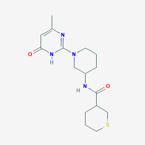 molecular formula C16H24N4O2S B7275159 N-[1-(4-methyl-6-oxo-1H-pyrimidin-2-yl)piperidin-3-yl]thiane-3-carboxamide 