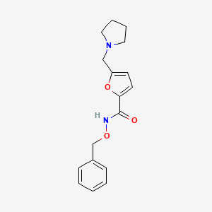 molecular formula C17H20N2O3 B7275253 N-phenylmethoxy-5-(pyrrolidin-1-ylmethyl)furan-2-carboxamide 