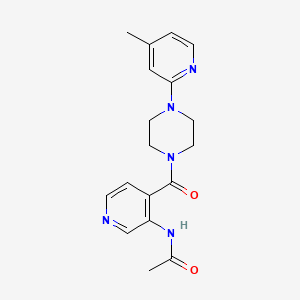 molecular formula C18H21N5O2 B7275271 N-[4-[4-(4-methylpyridin-2-yl)piperazine-1-carbonyl]pyridin-3-yl]acetamide 