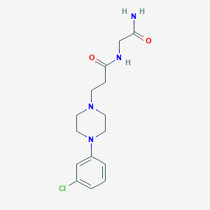 molecular formula C15H21ClN4O2 B7275276 N-(2-amino-2-oxoethyl)-3-[4-(3-chlorophenyl)piperazin-1-yl]propanamide 