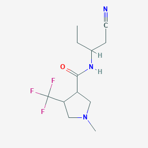 molecular formula C12H18F3N3O B7275280 N-(1-cyanobutan-2-yl)-1-methyl-4-(trifluoromethyl)pyrrolidine-3-carboxamide 