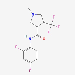 molecular formula C13H13F5N2O B7275286 N-(2,4-difluorophenyl)-1-methyl-4-(trifluoromethyl)pyrrolidine-3-carboxamide 