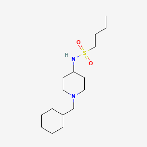 molecular formula C16H30N2O2S B7275518 N-[1-(cyclohexen-1-ylmethyl)piperidin-4-yl]butane-1-sulfonamide 