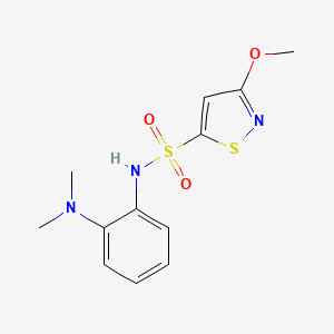 molecular formula C12H15N3O3S2 B7275600 N-[2-(dimethylamino)phenyl]-3-methoxy-1,2-thiazole-5-sulfonamide 