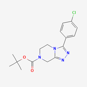 molecular formula C16H19ClN4O2 B7275863 tert-butyl 3-(4-chlorophenyl)-6,8-dihydro-5H-[1,2,4]triazolo[4,3-a]pyrazine-7-carboxylate 