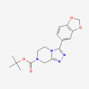 molecular formula C17H20N4O4 B7275887 tert-butyl 3-(1,3-benzodioxol-5-yl)-6,8-dihydro-5H-[1,2,4]triazolo[4,3-a]pyrazine-7-carboxylate 