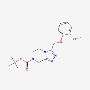 molecular formula C18H24N4O4 B7275890 tert-butyl 3-[(2-methoxyphenoxy)methyl]-6,8-dihydro-5H-[1,2,4]triazolo[4,3-a]pyrazine-7-carboxylate 