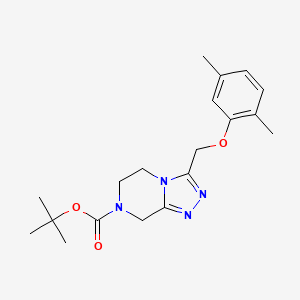 molecular formula C19H26N4O3 B7275891 tert-butyl 3-[(2,5-dimethylphenoxy)methyl]-6,8-dihydro-5H-[1,2,4]triazolo[4,3-a]pyrazine-7-carboxylate 