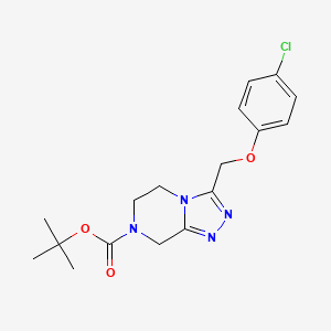 molecular formula C17H21ClN4O3 B7275898 tert-butyl 3-[(4-chlorophenoxy)methyl]-6,8-dihydro-5H-[1,2,4]triazolo[4,3-a]pyrazine-7-carboxylate 