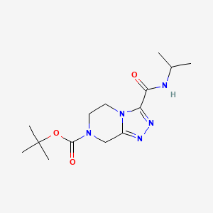 molecular formula C14H23N5O3 B7275913 tert-butyl 3-(propan-2-ylcarbamoyl)-6,8-dihydro-5H-[1,2,4]triazolo[4,3-a]pyrazine-7-carboxylate 
