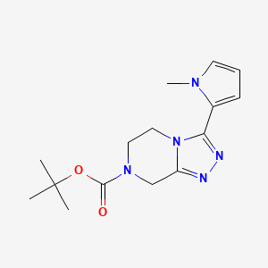 molecular formula C15H21N5O2 B7275921 tert-butyl 3-(1-methylpyrrol-2-yl)-6,8-dihydro-5H-[1,2,4]triazolo[4,3-a]pyrazine-7-carboxylate 