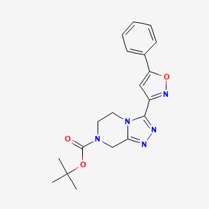 molecular formula C19H21N5O3 B7275928 tert-butyl 3-(5-phenyl-1,2-oxazol-3-yl)-6,8-dihydro-5H-[1,2,4]triazolo[4,3-a]pyrazine-7-carboxylate 