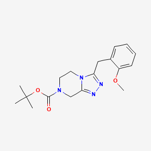 molecular formula C18H24N4O3 B7275947 tert-butyl 3-[(2-methoxyphenyl)methyl]-6,8-dihydro-5H-[1,2,4]triazolo[4,3-a]pyrazine-7-carboxylate 