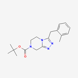 molecular formula C18H24N4O2 B7275959 tert-butyl 3-[(2-methylphenyl)methyl]-6,8-dihydro-5H-[1,2,4]triazolo[4,3-a]pyrazine-7-carboxylate 