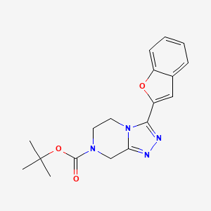 molecular formula C18H20N4O3 B7275967 tert-butyl 3-(1-benzofuran-2-yl)-6,8-dihydro-5H-[1,2,4]triazolo[4,3-a]pyrazine-7-carboxylate 
