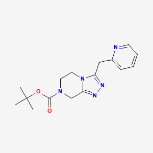 molecular formula C16H21N5O2 B7275977 tert-butyl 3-(pyridin-2-ylmethyl)-6,8-dihydro-5H-[1,2,4]triazolo[4,3-a]pyrazine-7-carboxylate 