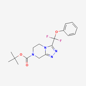 molecular formula C17H20F2N4O3 B7275981 tert-butyl 3-[difluoro(phenoxy)methyl]-6,8-dihydro-5H-[1,2,4]triazolo[4,3-a]pyrazine-7-carboxylate 