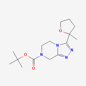 molecular formula C15H24N4O3 B7276002 tert-butyl 3-(2-methyloxolan-2-yl)-6,8-dihydro-5H-[1,2,4]triazolo[4,3-a]pyrazine-7-carboxylate 