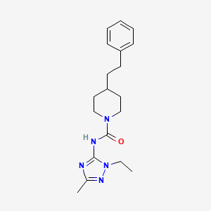 molecular formula C19H27N5O B7276096 N-(2-ethyl-5-methyl-1,2,4-triazol-3-yl)-4-(2-phenylethyl)piperidine-1-carboxamide 
