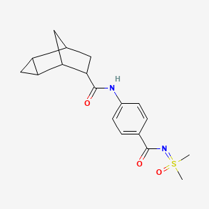 molecular formula C18H22N2O3S B7276146 N-[4-[[dimethyl(oxo)-lambda6-sulfanylidene]carbamoyl]phenyl]tricyclo[3.2.1.02,4]octane-6-carboxamide 