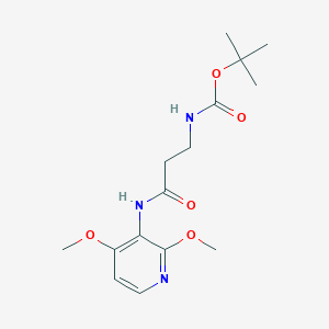 molecular formula C15H23N3O5 B7276179 tert-butyl N-[3-[(2,4-dimethoxypyridin-3-yl)amino]-3-oxopropyl]carbamate 